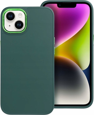 Mbrojtëse telefoni Frame për Motorola G84, silikoni, e hollë, jeshile