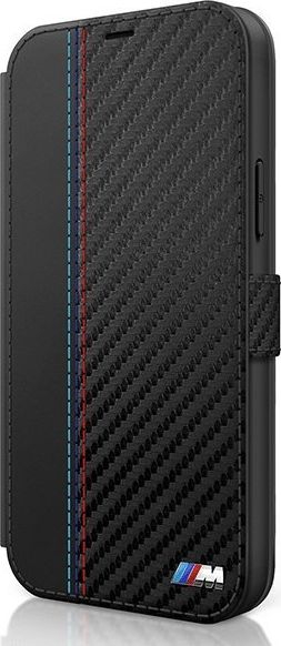 Kapak telefoni BMW M BMFLBKP12SMCARBK, për iPhone 12 mini 5.4", tip book, karboni, i zi