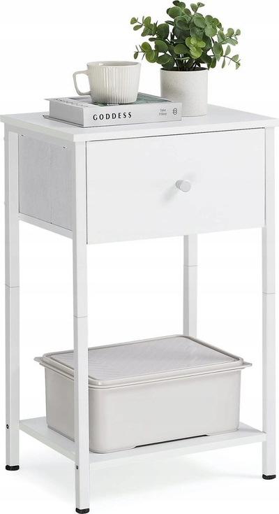 Kabinet tavoline Leobert LGS021W14, dollap për ruajtje, stil modern, i bardhë