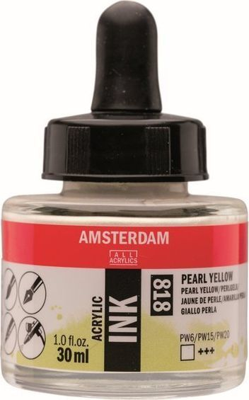 Bojë akrilike Amsterdam Acrylic Ink Pearl Yellow, 30 ml, efekt perlë, e verdhë
