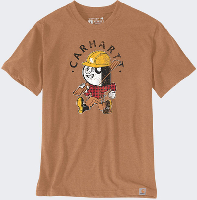 Блуза Carhartt Carpenter Hickory Nut, памучен џерси, големина S, шарена