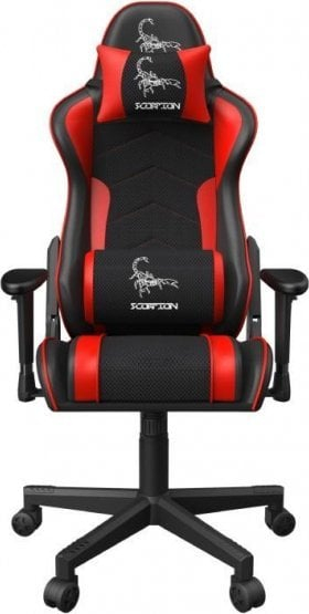 Karrige gaming Gembird Scorpion 02X, material stof, krahë 2D, e zezë me të kuqe