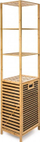 Kosh rrobash G21 Laundry Basket, 30L, me 4 rafte, bambu natyrale