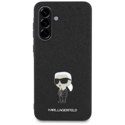 Маска за телефон Karl Lagerfeld Fixed Glitter Ikonik Logo, за Samsung Galaxy A56, TPU PC, црна
