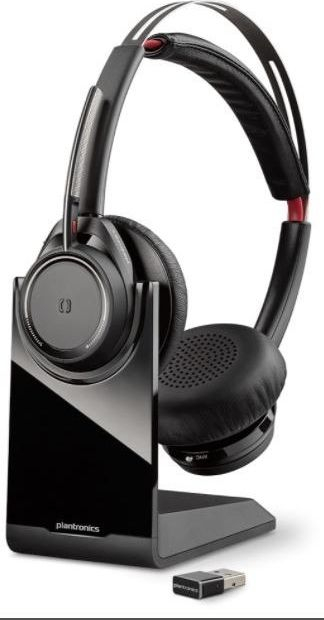 Kufje wireless Plantronics Voyager Focus UC B825-M, Bluetooth, me anulim zhurme, ngjyrë e zezë