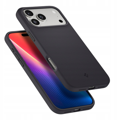Kapak telefoni Spigen Silicone Fit MagSafe, për iPhone 17 Pro, silikoni, i zi