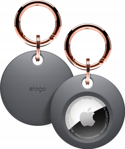 Држач за клучеви Elago Basic за AirTag, премиум силикон, тенок дизајн, црна