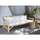 Sofa Torc druri teak natyral–e bardhë 210×100×80 cm (HM9339), bardhë