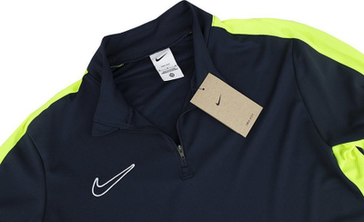 Bluzë trajnimi Nike Academy 23 Drill Top M DR1352 452, Dri FIT, me zinxhir 1/4, blu navy me jeshile neon