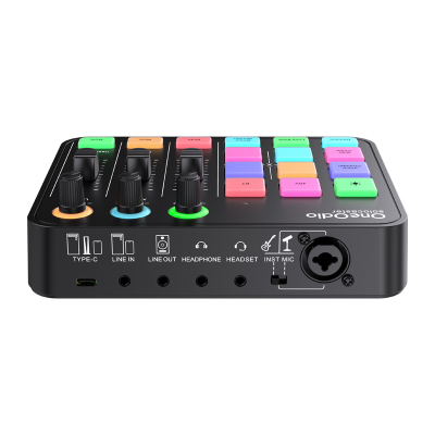 Mikser audio OneOdio Solocaster, kartë zëri USB, Bluetooth, i zi