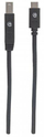Kabllo USB Manhattan USB C në USB Type B, USB 3.1, 1.83 m, e zezë
