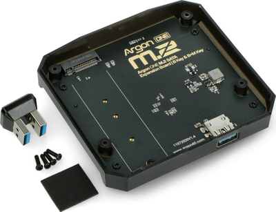 Pllakë zgjerimi Argon40 Argon ONE M.2, për Raspberry Pi 4B, për SSD M.2 SATA, gri
