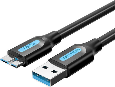 Kabllo USB Vention USB 3.0 në Micro USB B, 3m, USB 3.2 Gen 1, e zezë