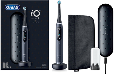 Furçë dhëmbësh elektrike Oral-B iO 9 Black Special Series, magnetike, me sensor presioni, e zezë