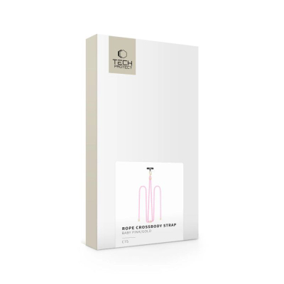 Rrip telefoni Tech-Protect C7S Rope, crossbody, me adapter, rozë baby pink me ari
