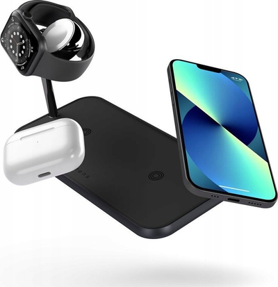 Karikues wireless ZENS Dual Watch, 20W, magnetik, alumin, i zi