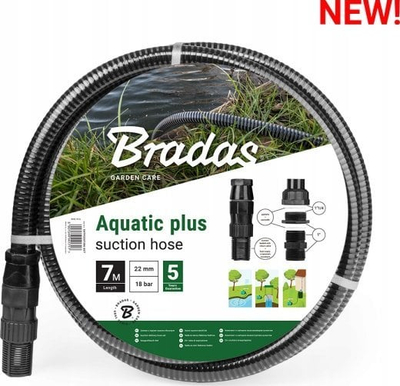 Црево вшмукувачко-испусно Bradas Aquatic Plus SATP2204, 4m, 22mm, зелено