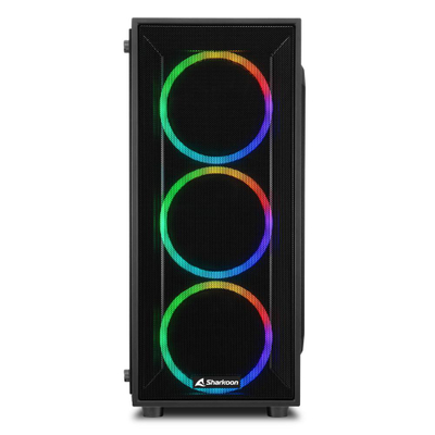 Kornizë PC Sharkoon TG4M RGB, ATX, 4 ventilatorë RGB, e zezë