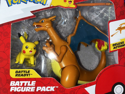 Set figurina loje Pokémon Jazwares Battle Figure 2 Pack, Charizard 11.5 cm, Pikachu 5 cm, shumëngjyrëshe