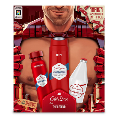 Set Old Spice WhiteWater Ironman xhel dushi 250 ml + losion pas rroje 100 ml + deodorant 150 ml