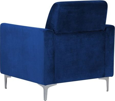 Fotelje Fenes Velvet, kadife, këmbë metal, blu e errët