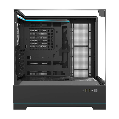Kuti kompjuteri Darkflash DY450, xham i temperuar, pa ventilatorë, e zezë