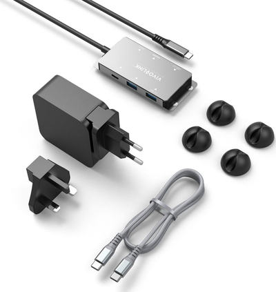 Docking station VivoLink USB C Station Replicator, HDMI, 65W, e zezë