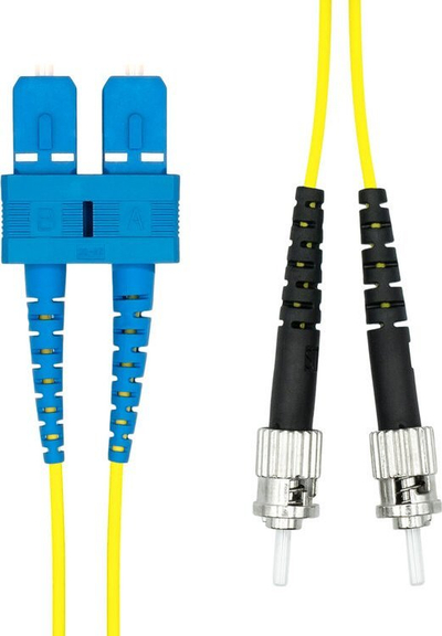 Kabllo fibër optike ProXtend ST SC UPC OS2 Duplex SM, 2m, e verdhë