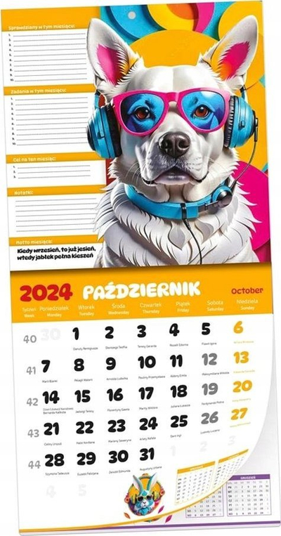 Kalendar shkollor Planer 2024 2025, mujor, me varëse, shumëngjyrësh