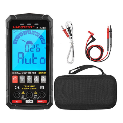 Multimetër digjital Habotest HT126A, True RMS, NCV, i zi