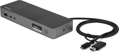 Dok universal për laptop StarTech.com USB C USB A, Dual 4K DP HDMI, 100W PD, i zi