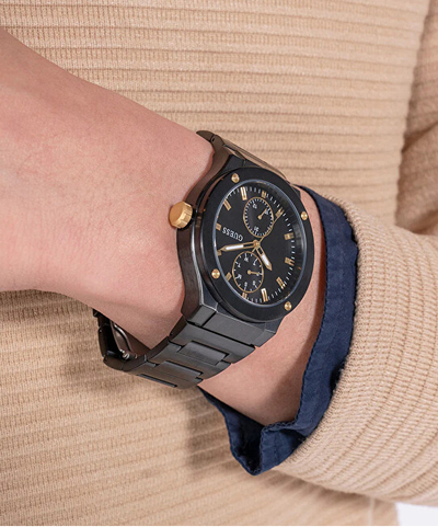 Orë burrash Guess Mens Black Multi-function GW0795G3, e zezë