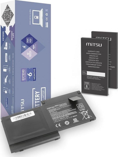 Bateri laptopi Mitsu HP EliteBook 720 G1 G2, 3 qeliza, 4000 mAh, e zezë