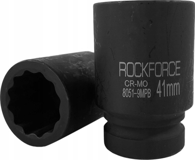 Set çelësa goditës Rockforce, 1", 12-këndësh, 27-41 mm