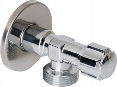 Valvul këndore sanitare Mushroom, me rozetë, 1/2" 3/4", krom