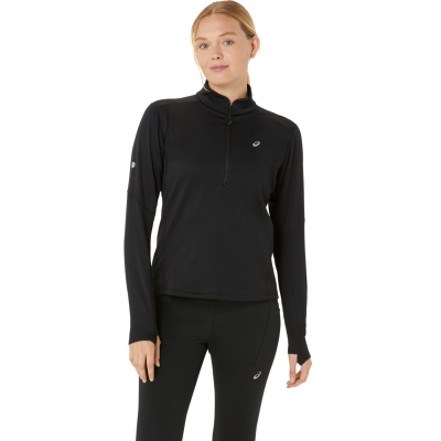 Bluzë vrapimi Asics Road Winter 1/2 Zip, për femra, e zezë