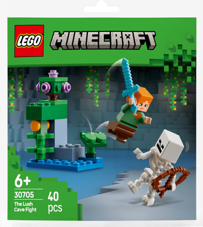 Set ndërtimi LEGO Minecraft 30705 Lufta në Shpellën e Gjelbër, mini set aventurë, për kalamaj