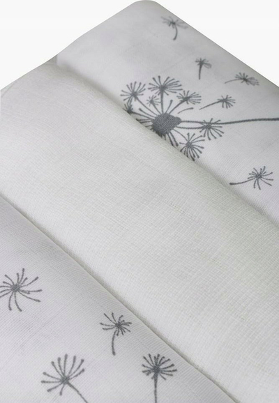Set pelena cope Babymatex Muslin Dandelion, 3 copë, pambuk 100%