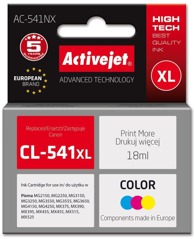 Kartushë boje Activejet AC-541NX, në vend të Canon CL-541XL, 18 ml, shumëngjyrëshe