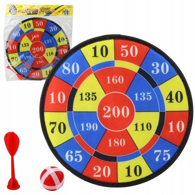 Lojë dart për fëmijë Dartboard, tabelë pikëzimi, shigjeta dhe toptha, shumëngjyrëshe