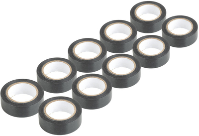 Shirit izolues PVC Amio 04845, set 10 copë, 19mm x 10m, i zi