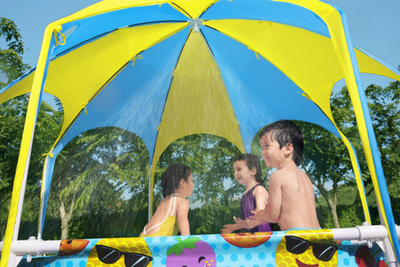 Pishinë kornizë Bestway Steel Pro Play, diametër 240 cm, me tenda mbrojtëse, shumëngjyrëshe