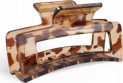Kapëse flokësh Ecarla XL me leopard, ngjyrë kafe
