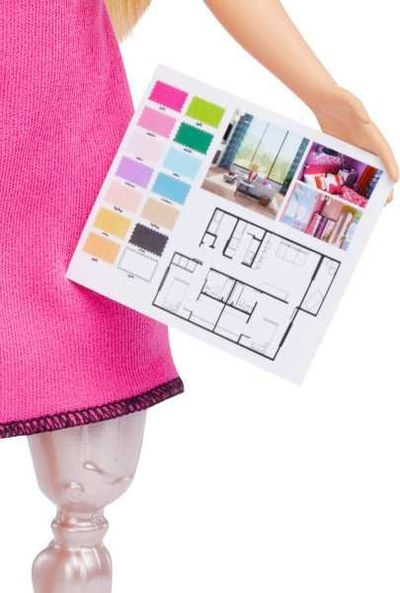 Kukull Barbie Career Interior Designer HCN12, për fëmijë 3+, rozë