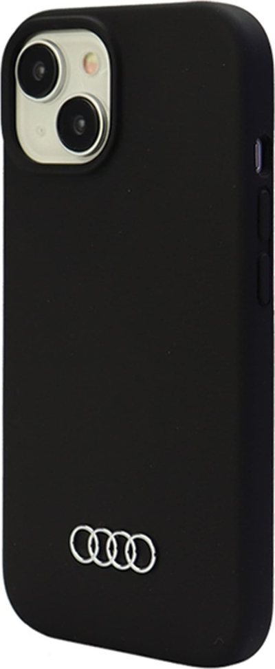 Kuti mbrojtëse Audi Silicone Case për iPhone 15 Plus 6.7", hardcase, silikon, e zezë