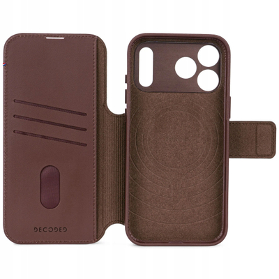 Mbulesë portofol Decoded Leather për iPhone 17 Pro, me MagSafe, lëkurë, kafe