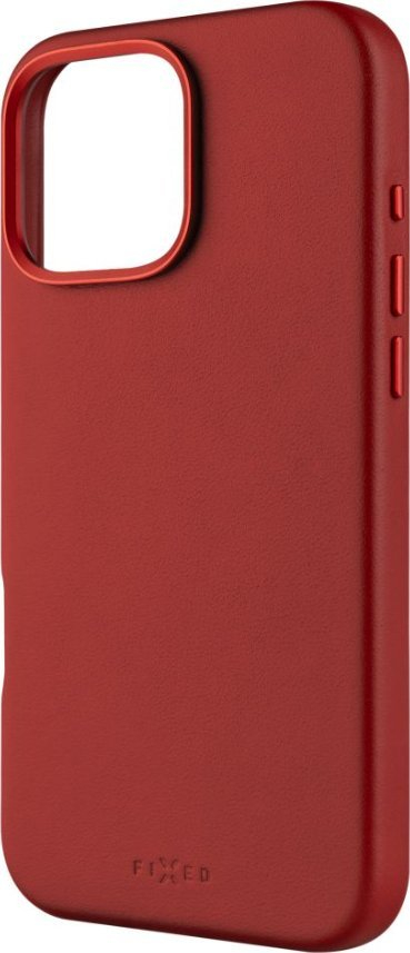 Mbulesë telefoni FIXED MagLeather për iPhone 16 Pro Max, lëkurë, MagSafe, e kuqe