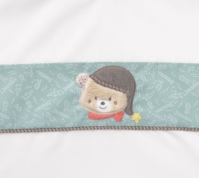 Set shtrati për bebe Fehn Bruno, 80x80 cm, 35x40 cm, i bardhë me mente