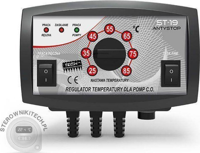 Kontroller pompë ngrohjeje Tech ST-19, funksion antistop, i zi