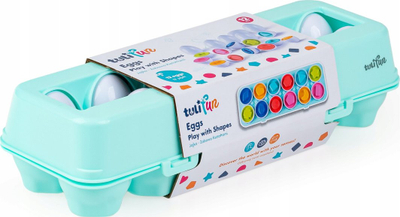 Lodër sensoriale Dumel Tuli Fun Shape Fun Eggs, set me 12 pjesë, nga 12 muajsh, shumëngjyrëshe